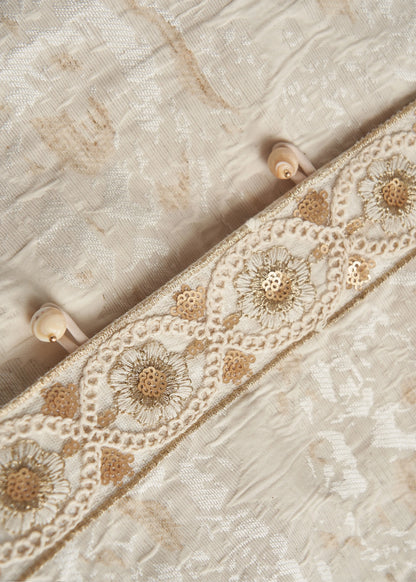 Beige Oversized Jacquard Cotton Coats Fall