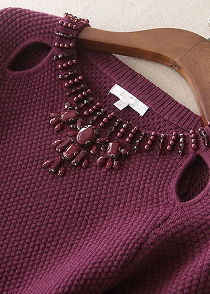 Mulberry O-neck Slim Fit Woolen Dresses Spring