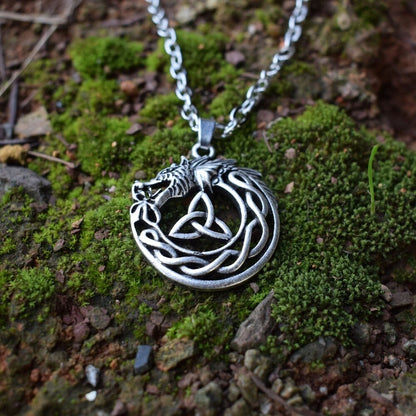 Celtic Dragon Triquetra Necklace