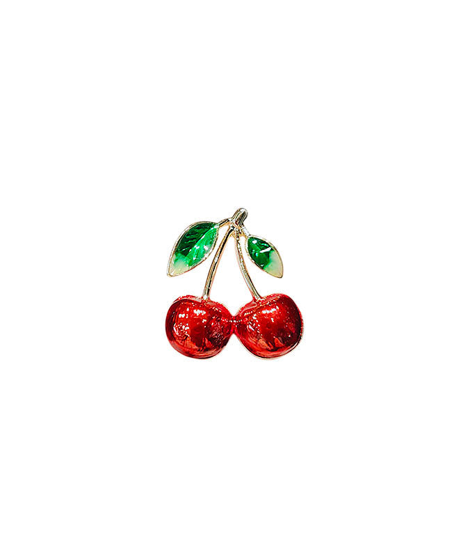 Red Alloy Painting Oil Cherry Brooches