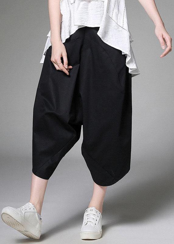 White Pockets Patchwork Cotton Harem Pants