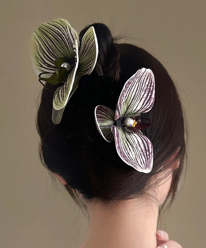 Unique Purple Silicone Cotton Pearl Hairpin