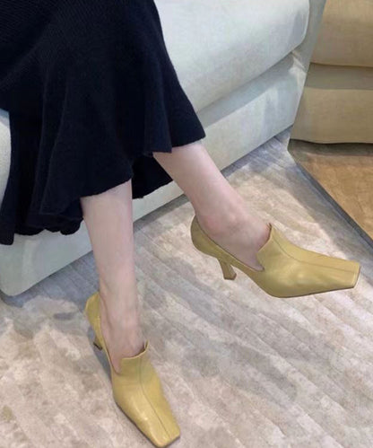 Mulberry High Heels Cowhide Leather Soft Splicing