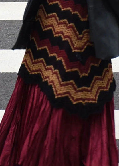 Striped Knit Dress and Skirts Cotton Knit Sets 2 Pieces Fall