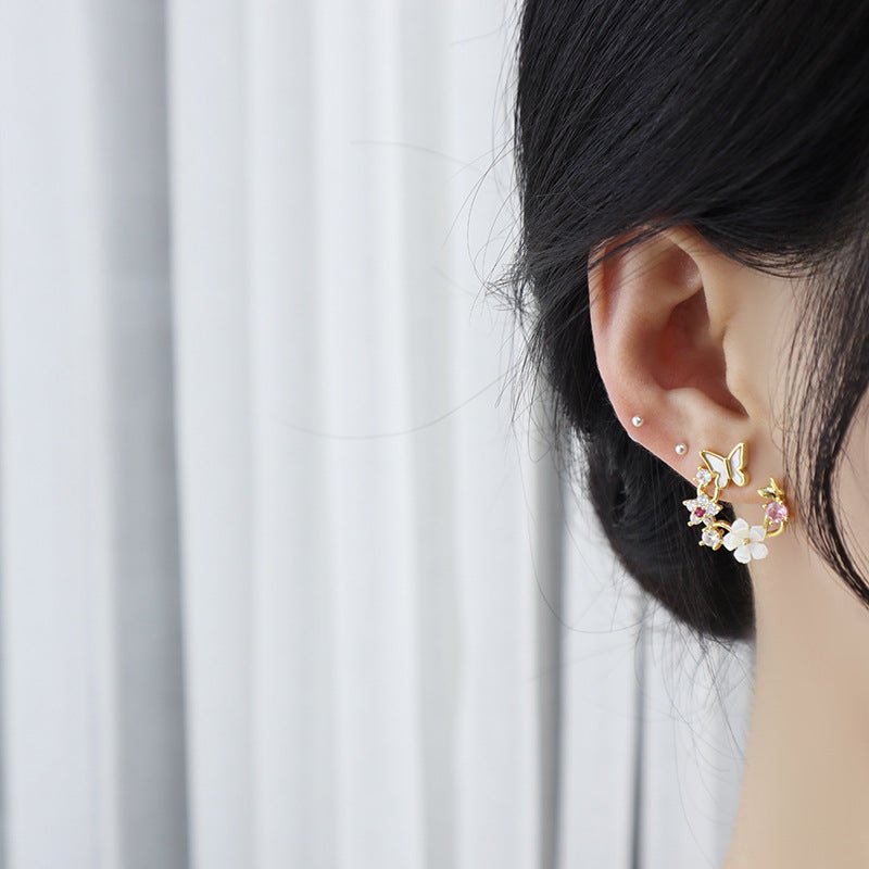 Cherry Blossom Butterfly Set (earrings/necklace)