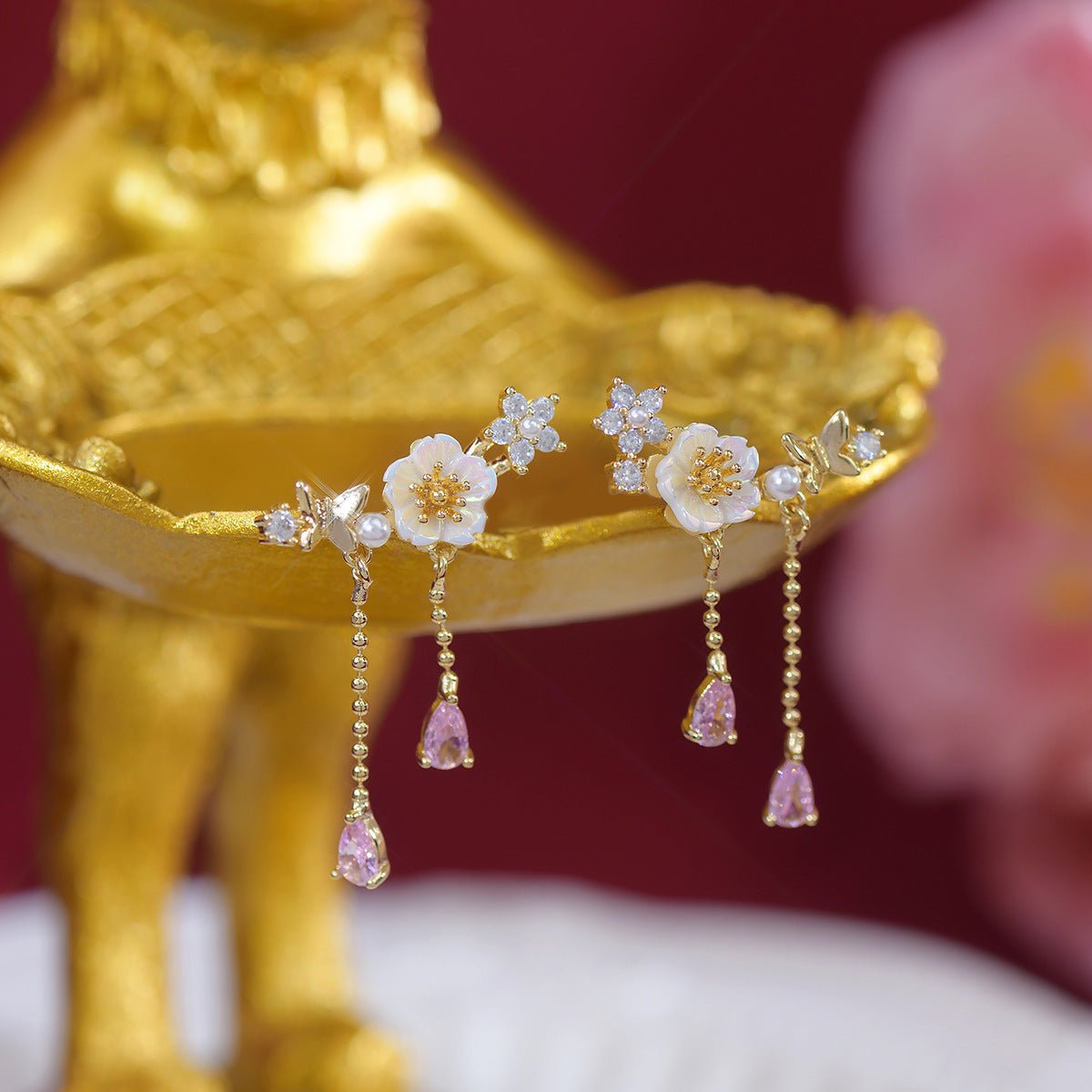 Gianna Cherry Blossom Drop Earrings