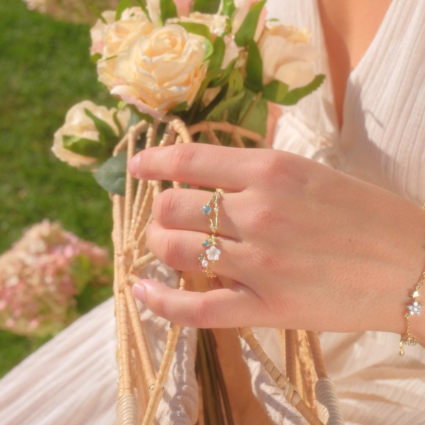 Cherry Blossom Ring Set