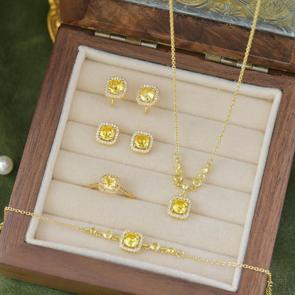 Citrine Halo Du Soleil Earrings