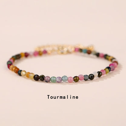 Clear Quartz Bracelet With Strawberry Quartz & Healing Crystals