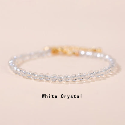 Clear Quartz Bracelet With Strawberry Quartz & Healing Crystals