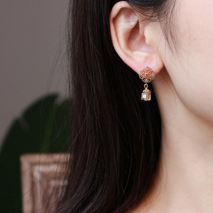 [] Amber Baroque Earrings