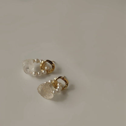 [] Clear Quartz Earrings