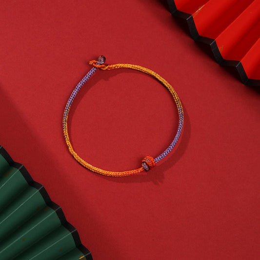 Colorful Purple Gold Red Braided Rope Bracelet for Balance