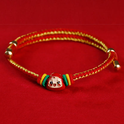 Colorful Rope Fu Character Luck Handmade Bracelet