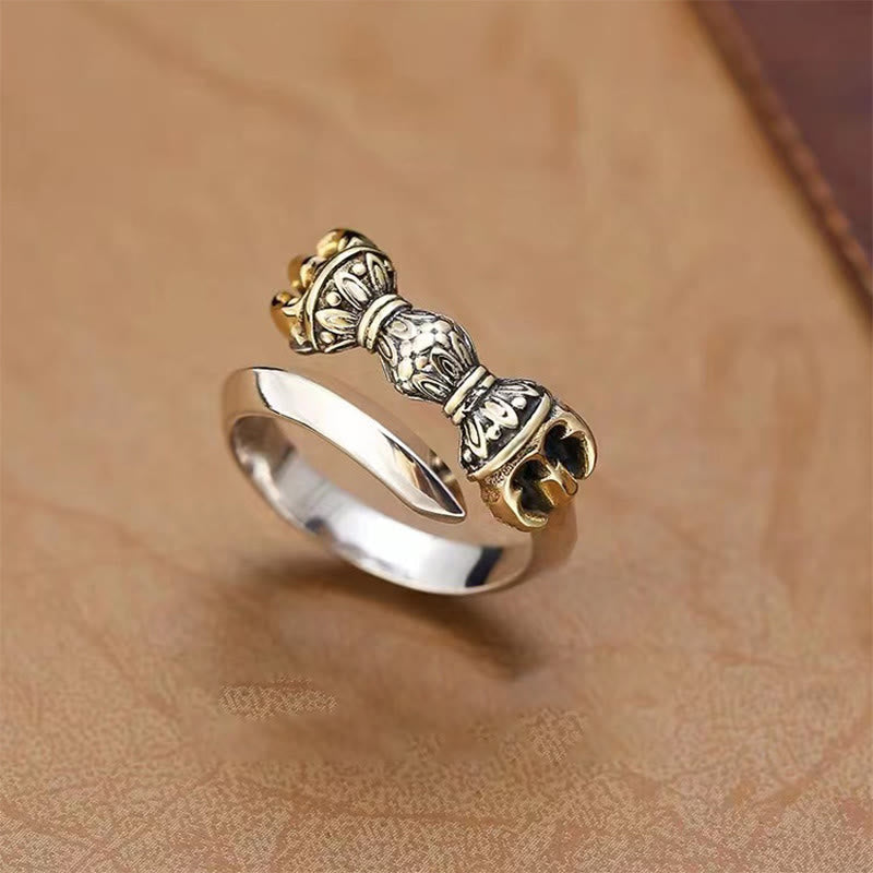 Copper Dorje Vajra Adjustable Spiritual Protection Ring