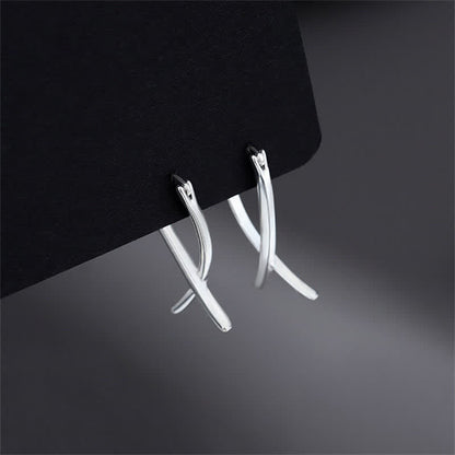 Copper Geometric Cross Luck Spiritual Hoop Earrings