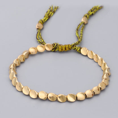 Copper Tibetan Luck Healing Bracelet With Colorful Beads