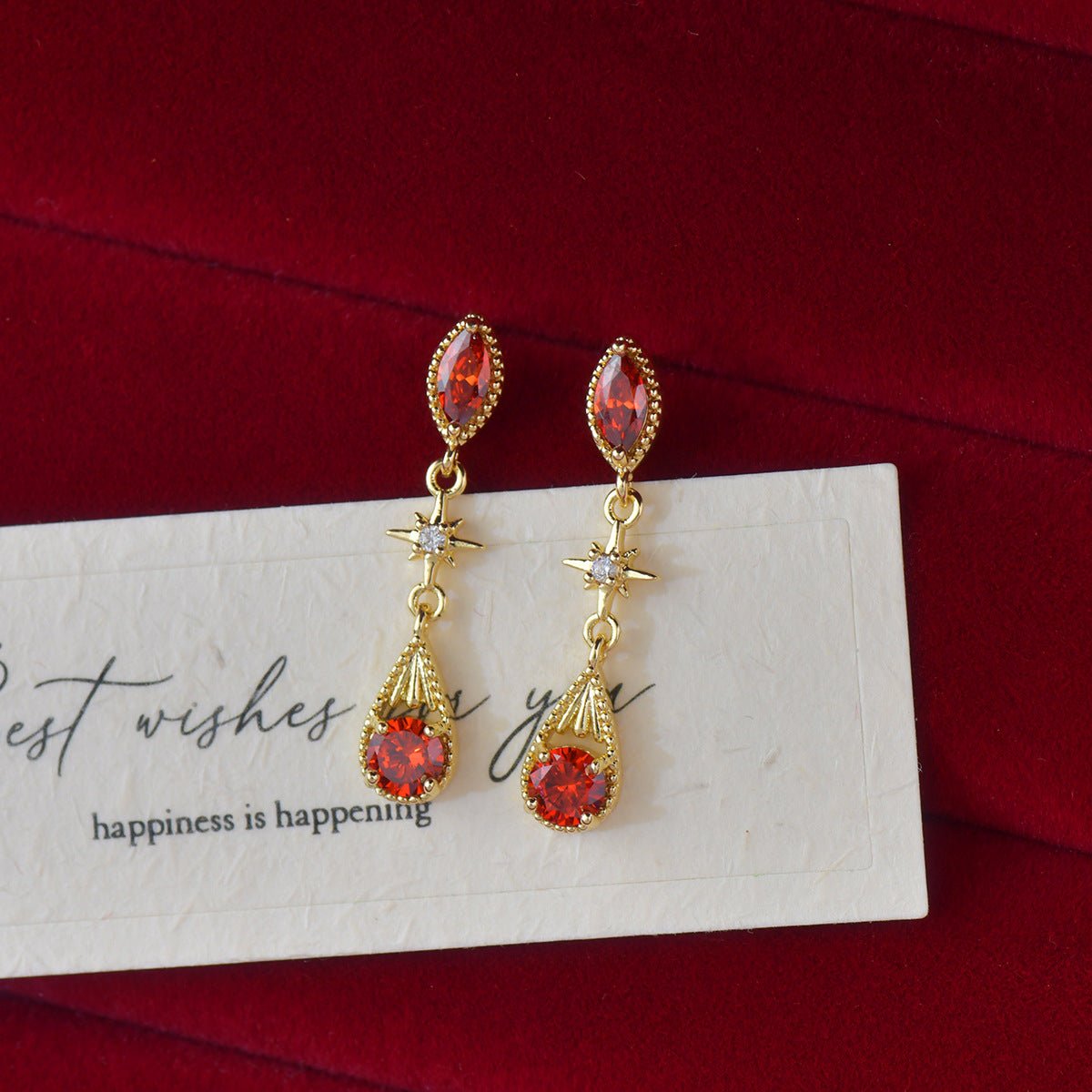 Crimson Astra Earrings