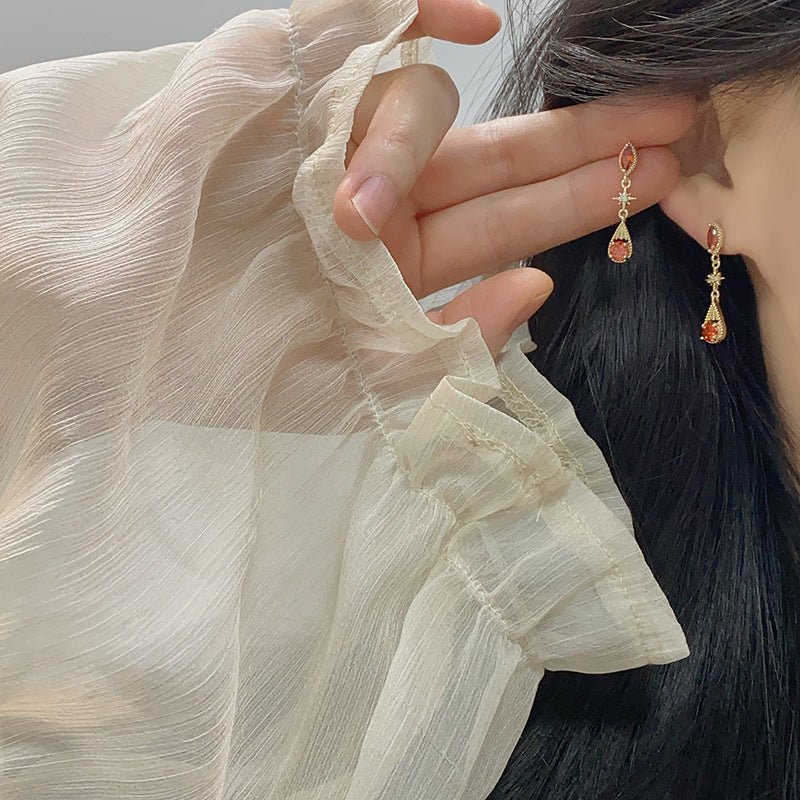 Crimson Astra Earrings