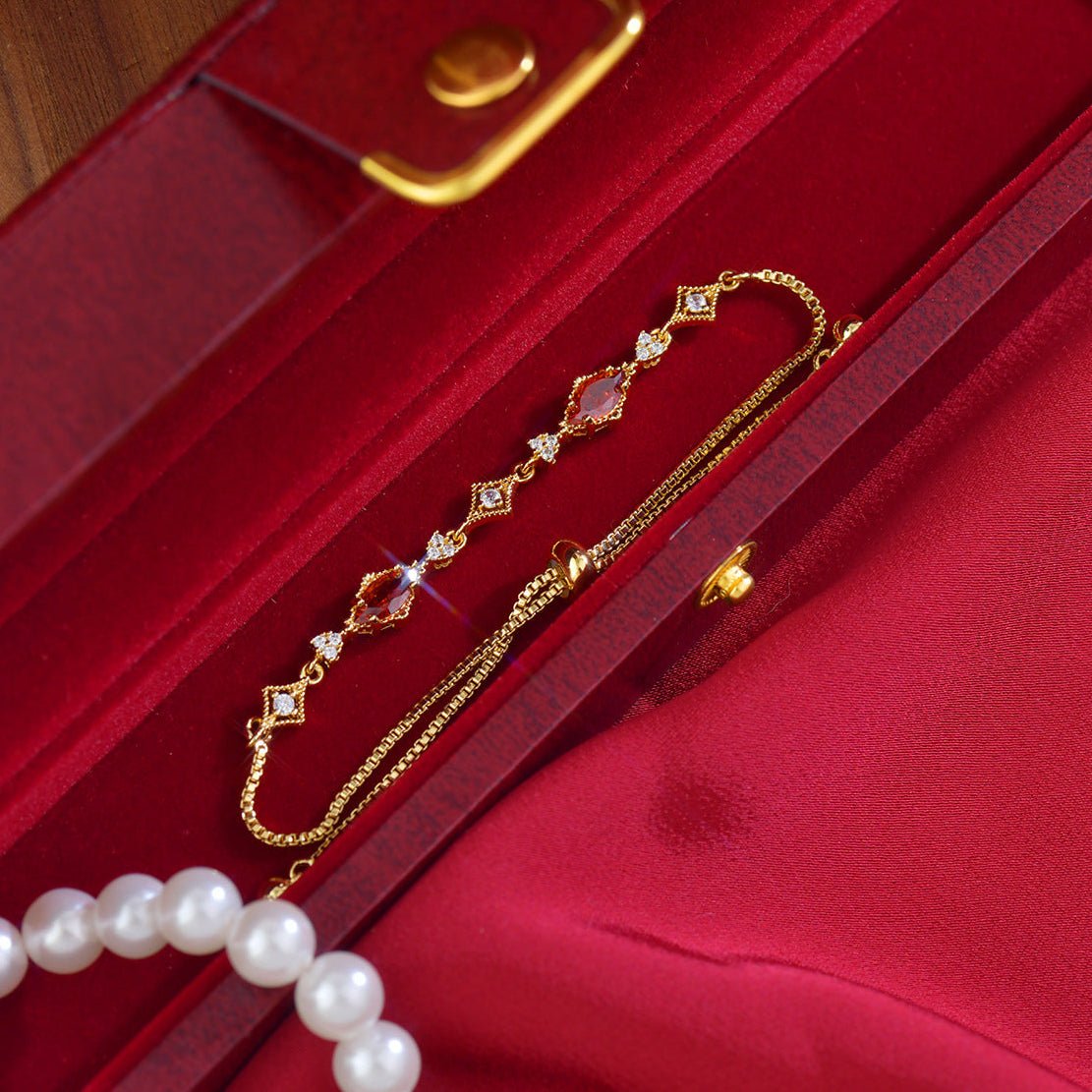 Crimson Lattice Bracelet