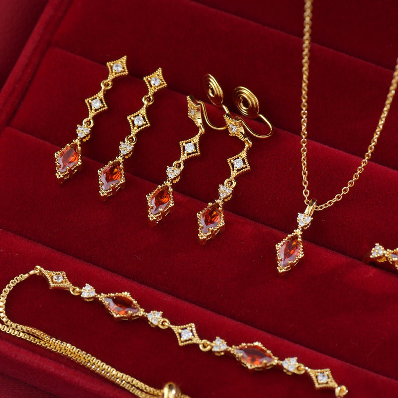Crimson Lattice Necklace