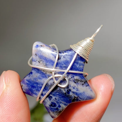 Crystal Star Pendant With Black Cord Necklace