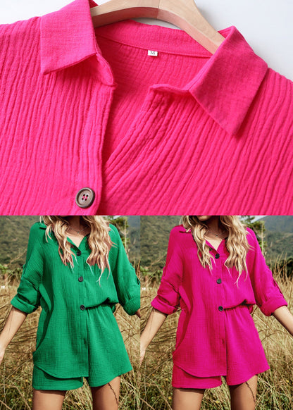 Art Rose Oversized Cotton Two Pieces Set Summer