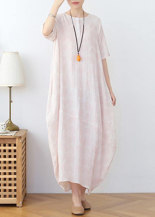 Iight Pink Linen Summer Dress