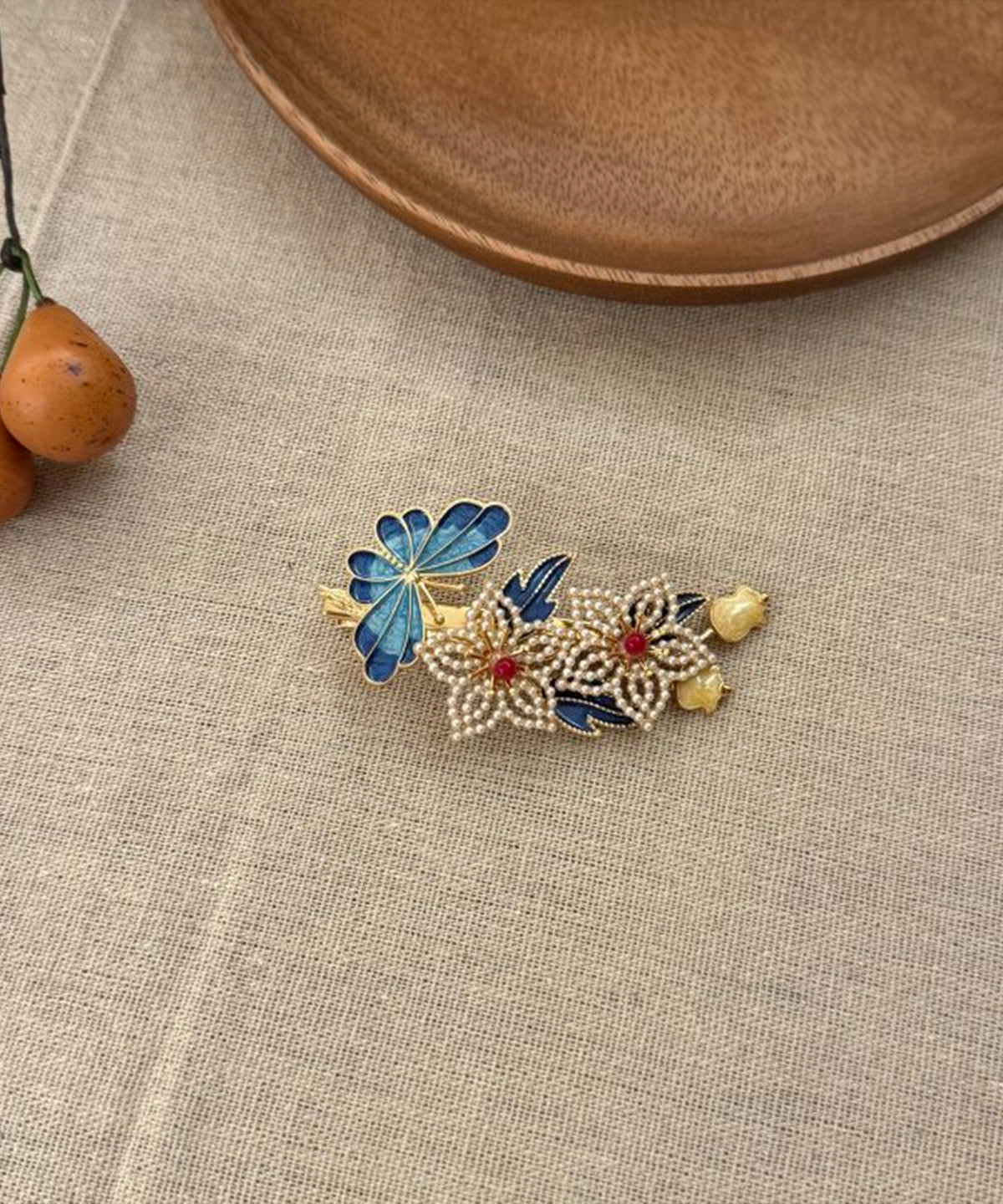 Chinese Style Rainbowancient Gold Butterfly Hairpin