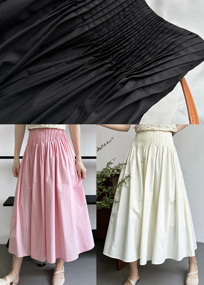 Natural Black High Waist Exra Large Hem Cotton Skirt Fall