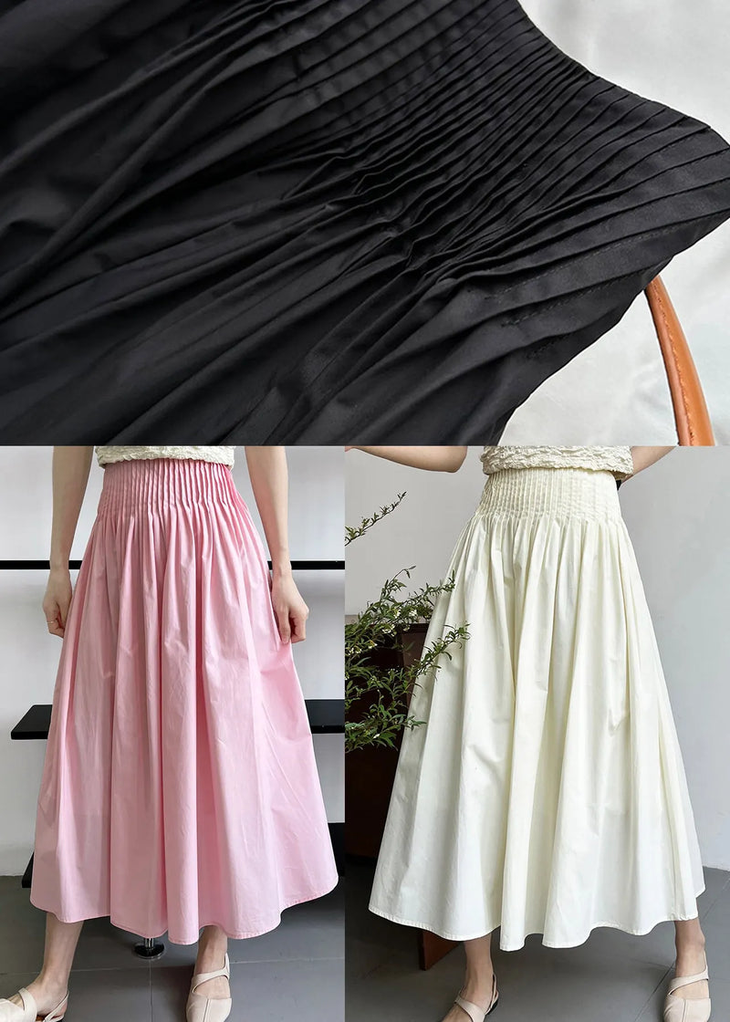 Natural Black High Waist Exra Large Hem Cotton Skirt Fall