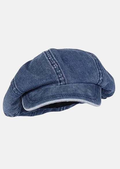 Denim Light Blue Patchwork Cotton Breton Hat