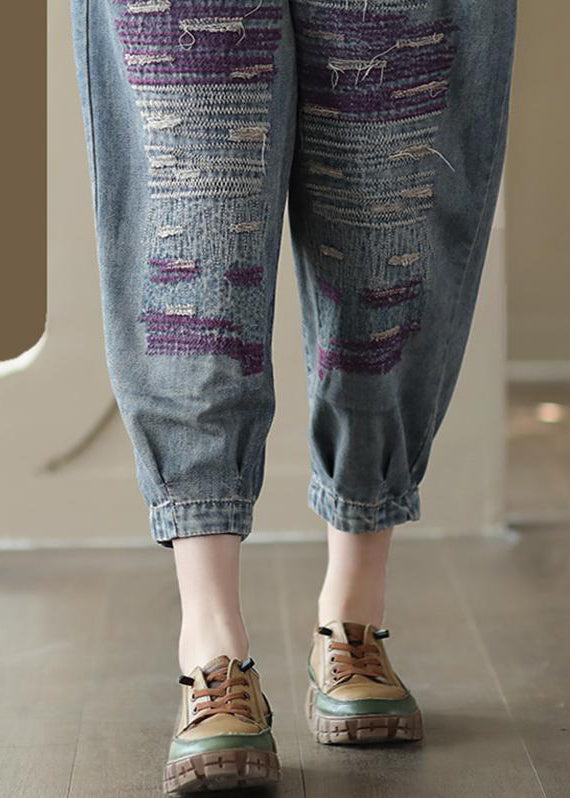 Blue Pockets High Waist Jeans Summer