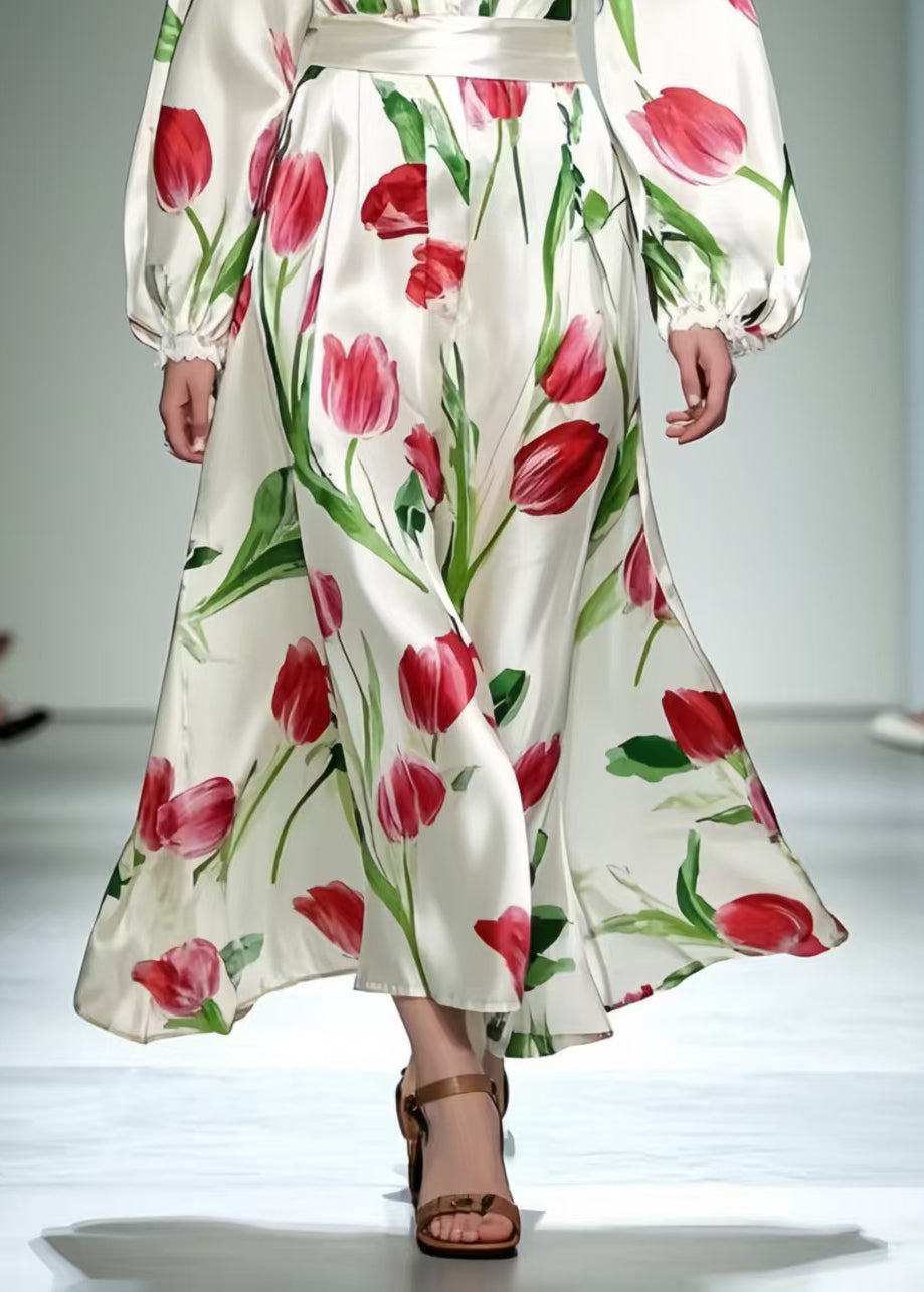 Red Silk Dress Exra Large Hem Spring