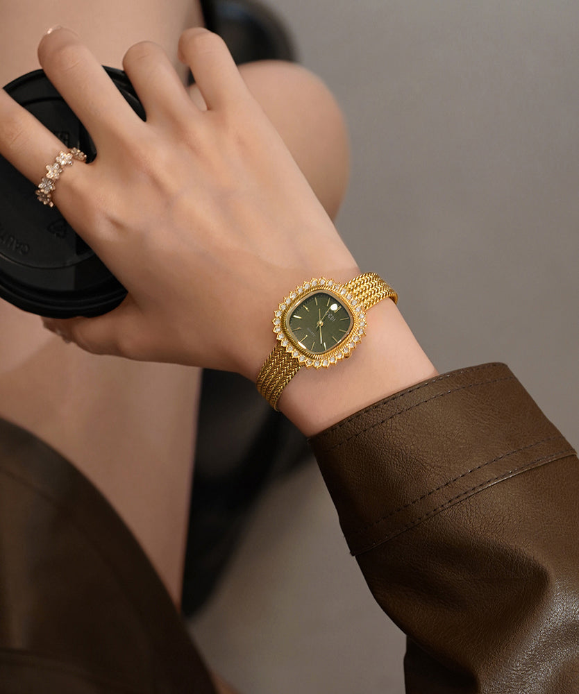 Silk Stainless Steel Tempered Glass Ear of Wheat Watches