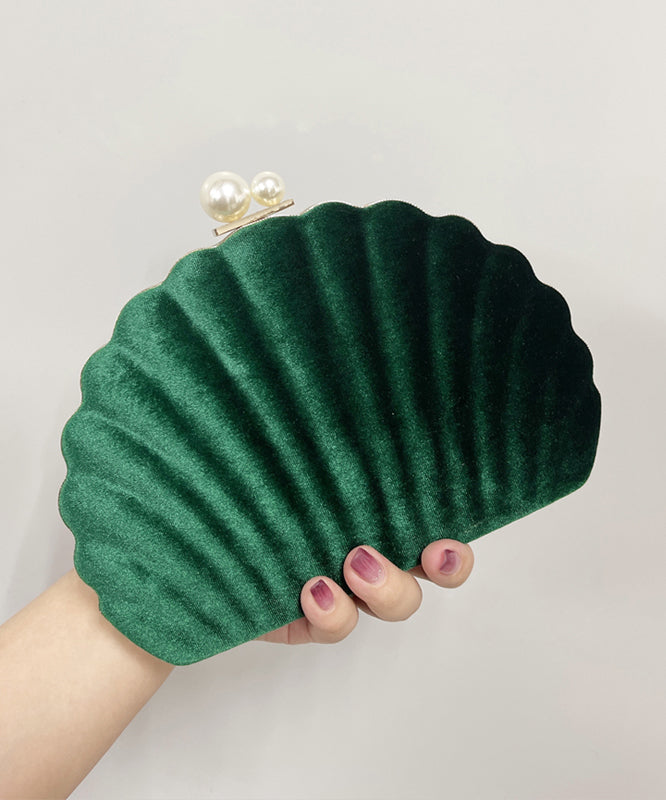 Black Velour Pearl Evening Bag