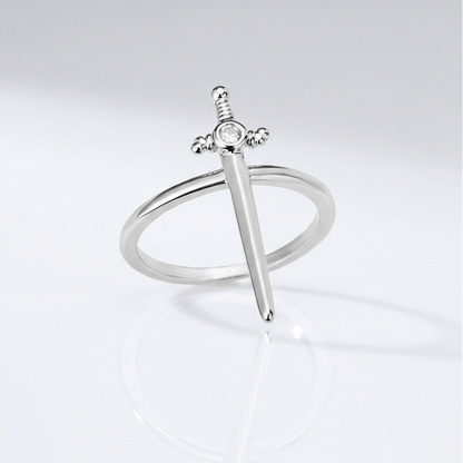 Silver Cross Sword Ring
