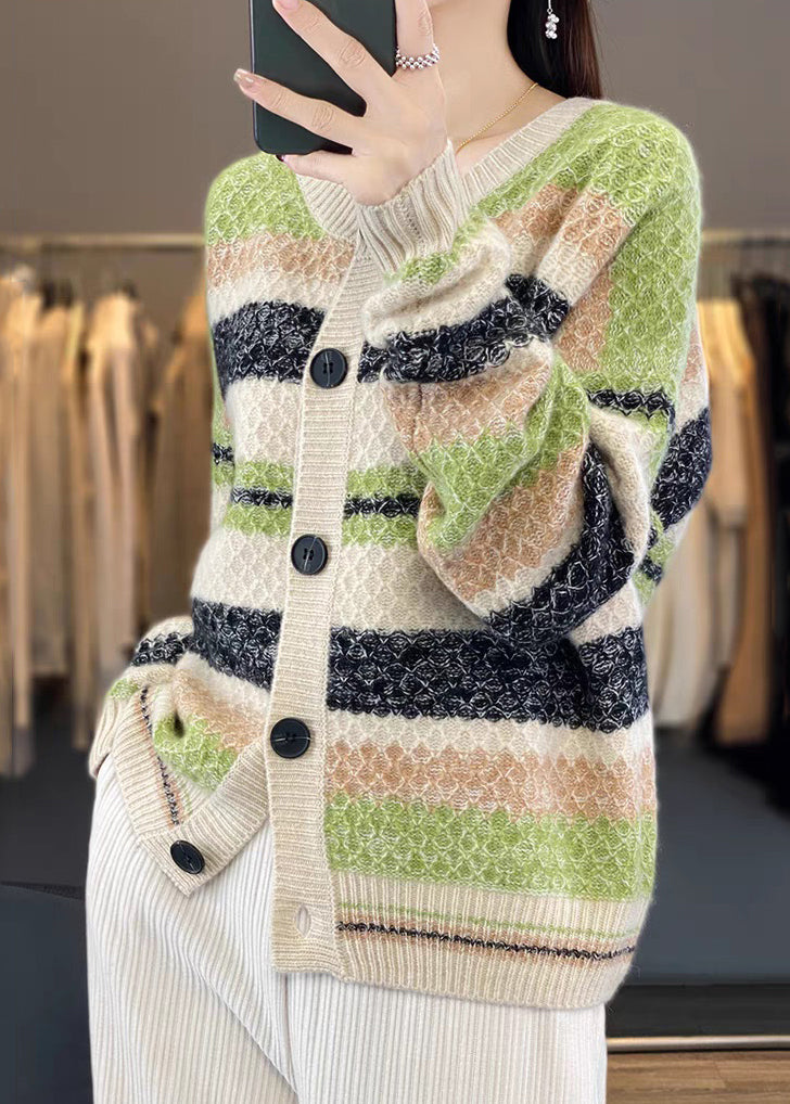 Red Button Patchwork Cashmere Coats Long Sleeve