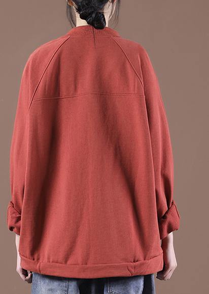 Street Orange Pockets Spring Jacket