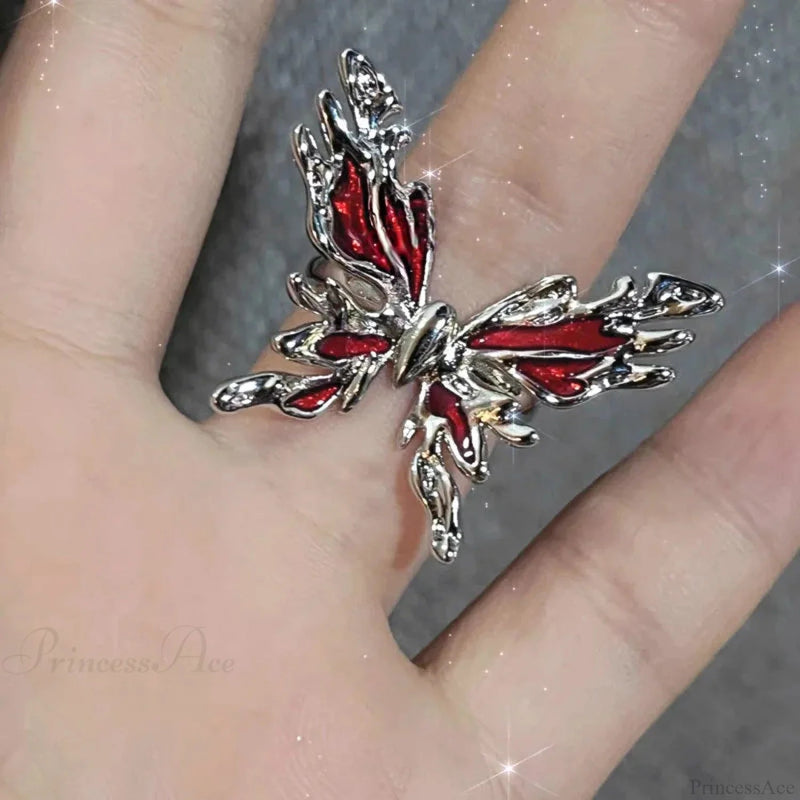 Dark Crimson Crystal Arachnid Celestial Band