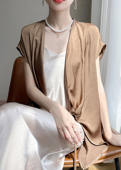 New Coffee Original Design Silk Shirt Short Sleeve