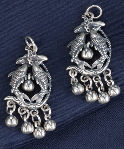 Diy Silk Sterling Silver Pisces Tassel Drop Earrings