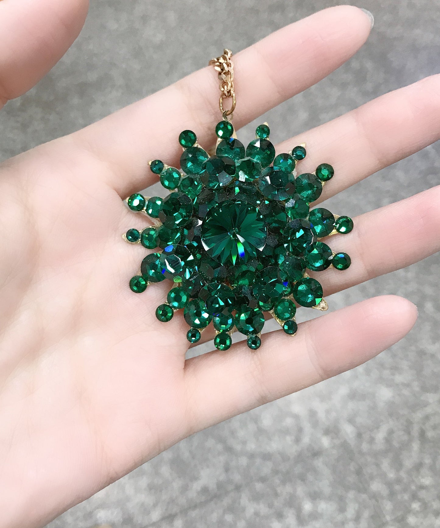 Fine Green Sterling Silver Overgild Crystal Pendant Necklace ,ring and Watch Three Piece Set