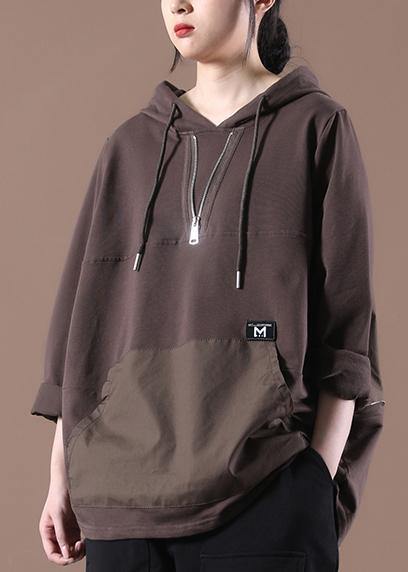 Club Chocolate Zippered Pullover