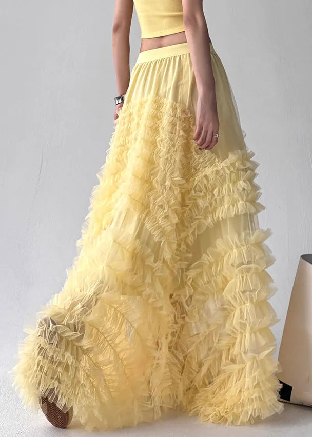 Yellow Original Design Tulle Skirt Summer