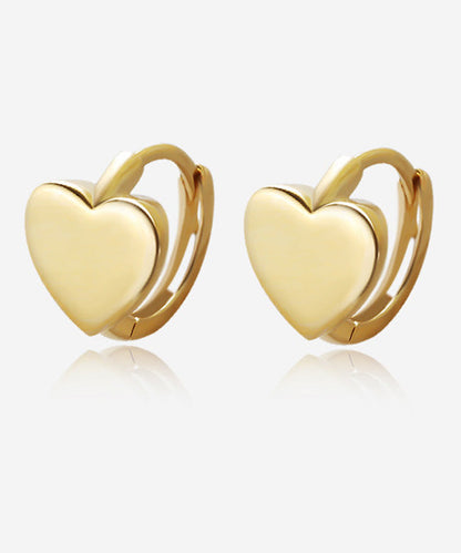 Gold Silver 14k Overgild Heart Hoop Earrings