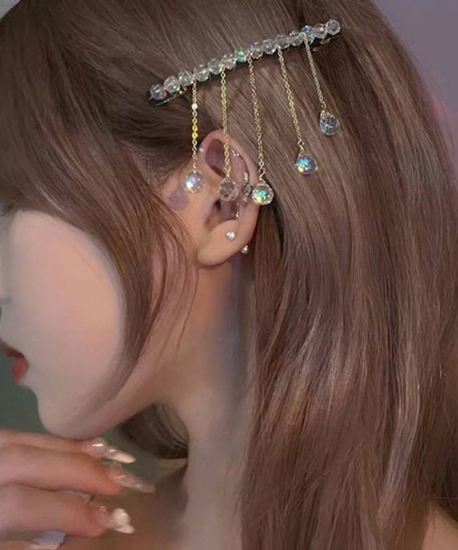Diy Nude Alloy Crystal Tassel Hairpin