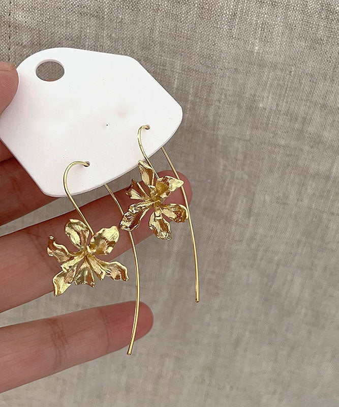 Retro Gold Metal Alloy Hoop Earrings