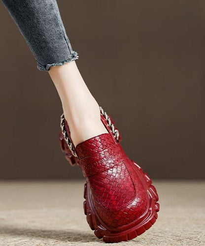 Unique Splicing Platform Versatile Loafers Black Faux Leather