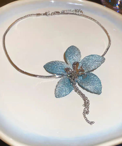Blue Sterlign Silver Pendant Necklace